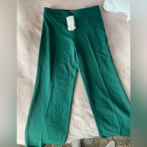 Zara hunter green wide leg trouser pant